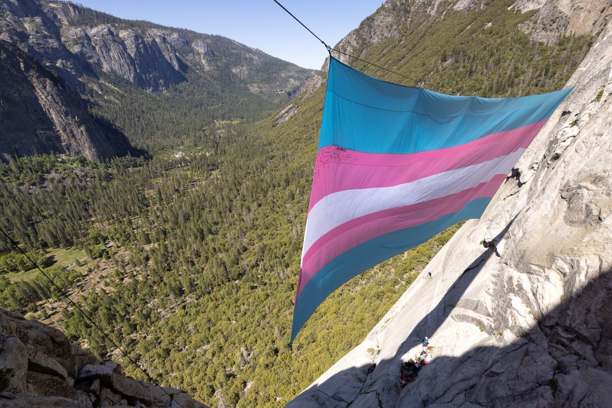 Behind the Scenes of our massive Trans Flag in Yosemite