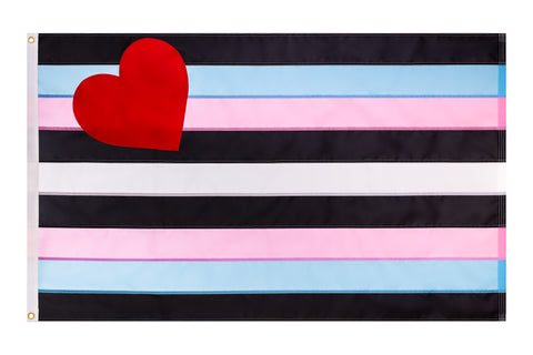 Trans Leather Pride Flag - Hand Sewn