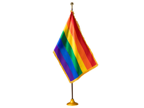 Rainbow Flag Presentation Set - Indoor Flag Display