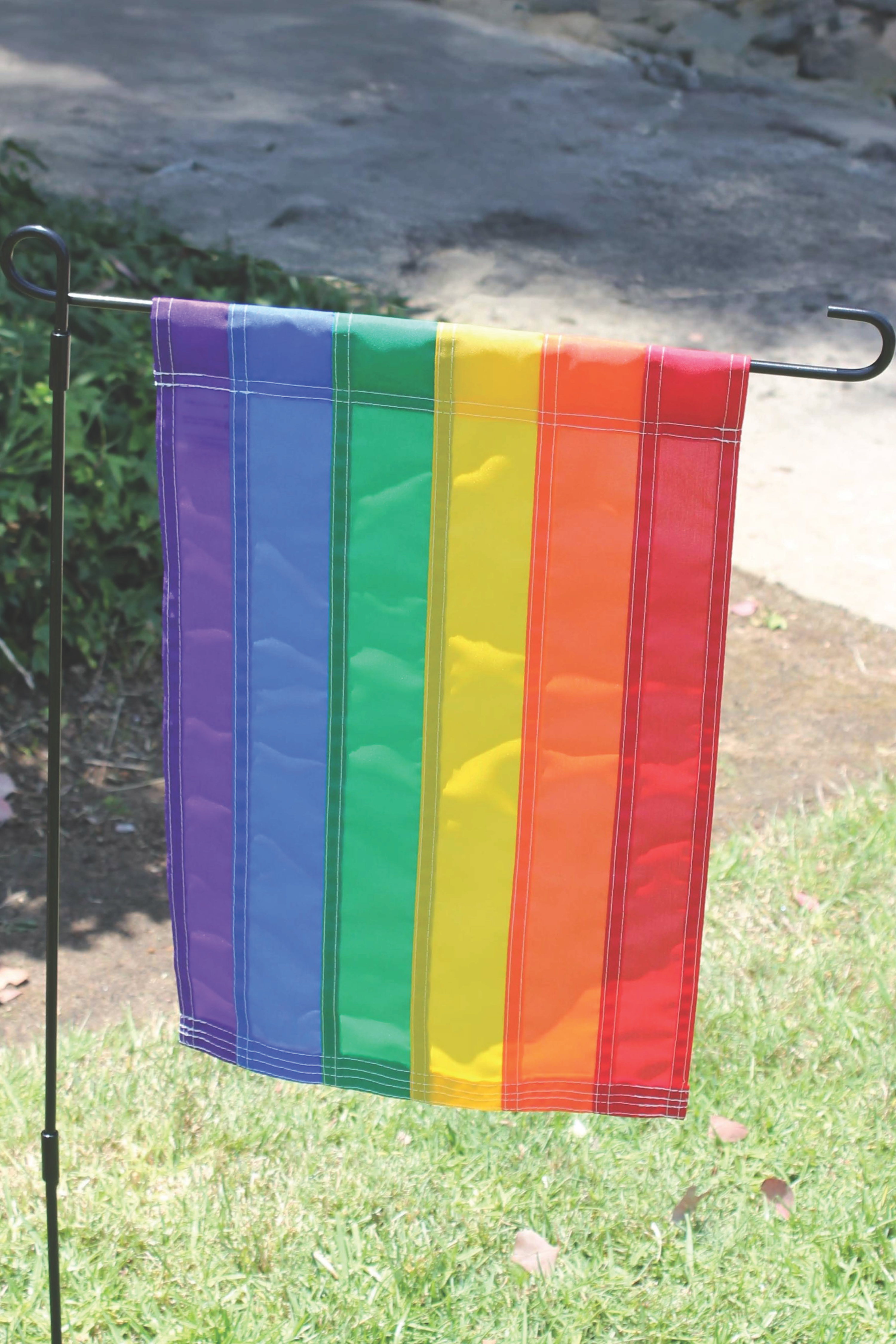 Rainbow Garden Flag - Hand Sewn