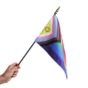 8''x12'' Intersex Inclusive Progress Pride Hand Flag (Set of 5)